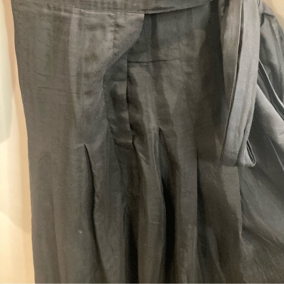 JONES NEW YORK Sz 12 Wrap Silk Cotton Sheer Tab Sleeve Floral  Hem Bow Dress - Picture 10 of 17